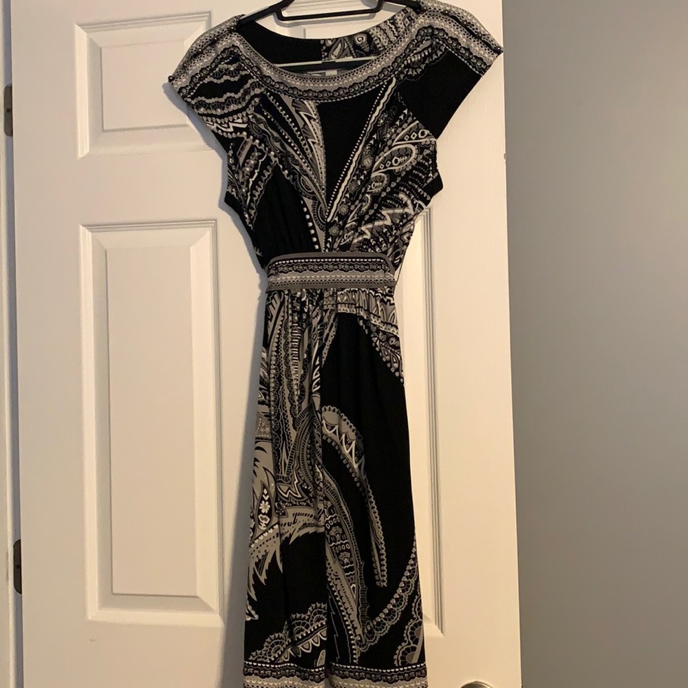 White black grey dress